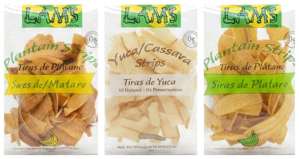 LAM's Snacks plantain and yucca strips